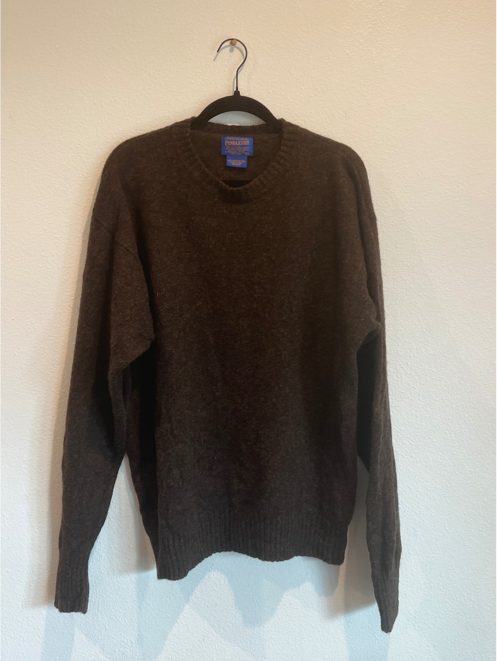 Pendleton 100% Shetland Wool Brown Crewneck Sweater XL